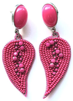 Ohrstecker pink; Soutache Ornament