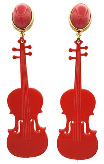 Ohrstecker rot mit Laser-Cut Cello in rot