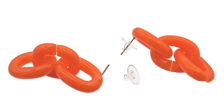 Ohrstecker Acryl-Glieder orange