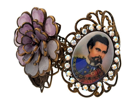 Armband mit Federscharnier alt-messing Ludwig II