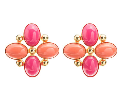 Cluster oval, pink /koralle