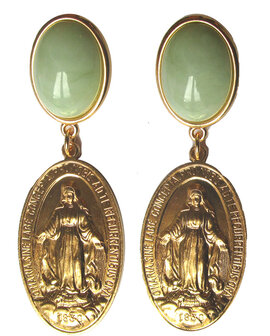 Medaille mit Darstellung Maria an wachsweissem Cabochon