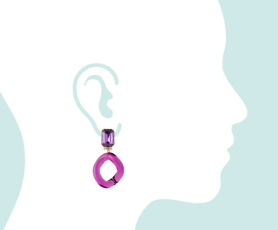 Ohrstecker transparent violett