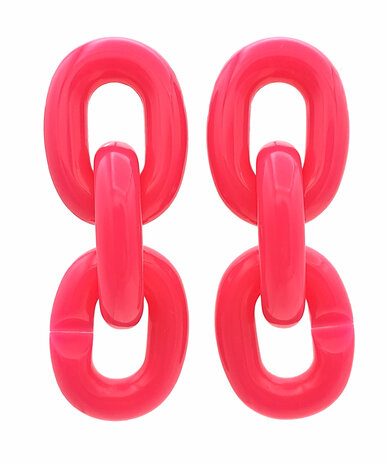 Ohrstecker Acryl-Glieder pink