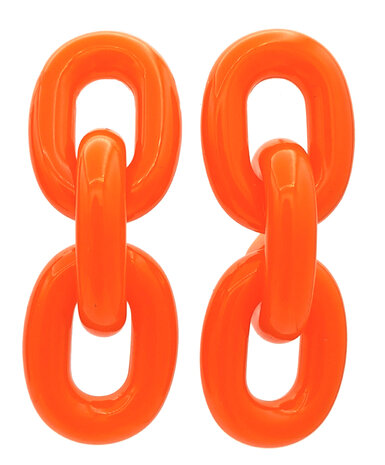 Ohrstecker Acryl-Glieder orange