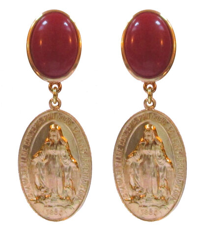 Medaille mit Darstellung Maria an wachsweissem Cabochon