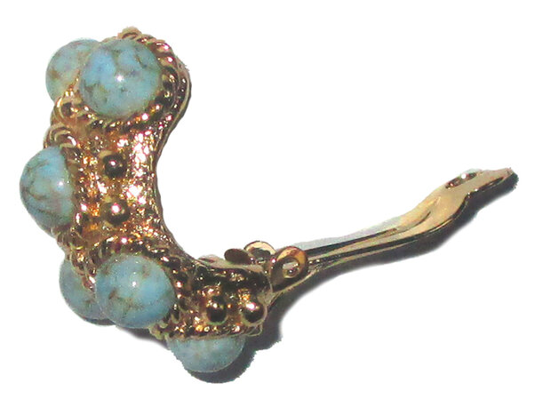 Cabochon Clips saphir-blau