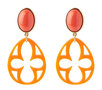 Ohrstecker-Acryl-Cabochon-koralle-mit-Laser-cut-Ornament-orange