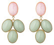 Cluster-oval-Cabochons-bi-color-rosa-hellgrün